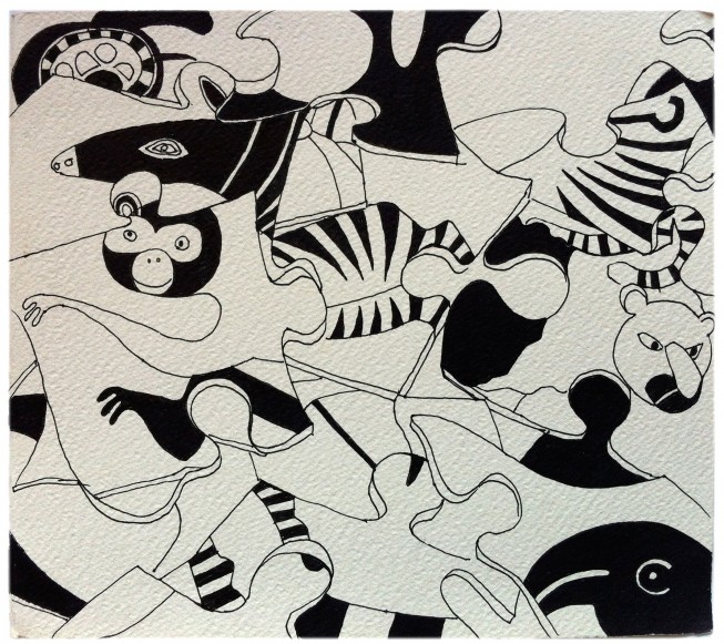 animal puzzle drawing